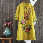 Women Dresses Women's Embroidered Dress Summer Loose Short Sleeve Skirt Vestido De Mujer Femme Robe