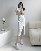 White Dresses for Women 2025 Woman Dress Clothes Midi X New in Chic and Elegant Pretty Cheap Casual Y2k Outfits Harajuku Cotton