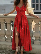 Women Evening Dresses Sexy Elegant Red Cocktail Party Chic Gala Graduation Luxury Formal Occasion Bridesmaid Gown Dress Clothes