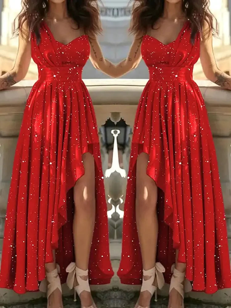 Women Evening Dresses Sexy Elegant Red Cocktail Party Chic Gala Graduation Luxury Formal Occasion Bridesmaid Gown Dress Clothes