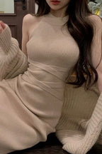 Dresses for Women  Elegant Sexy Sleeveless  Back Textured Mini Skinny Dress New Fashion Summer Casual PTKPCC