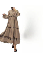 Muslim Dresses for Women Spring New Product Turn-down Collar Casual Abayas Elegant Good Fabric Turkey Saudi Camel Clothing
