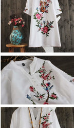Women Dresses Women's Embroidered Dress Summer Loose Short Sleeve Skirt Vestido De Mujer Femme Robe