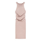 Dresses for Women  Elegant Sexy Sleeveless  Back Textured Mini Skinny Dress New Fashion Summer Casual PTKPCC